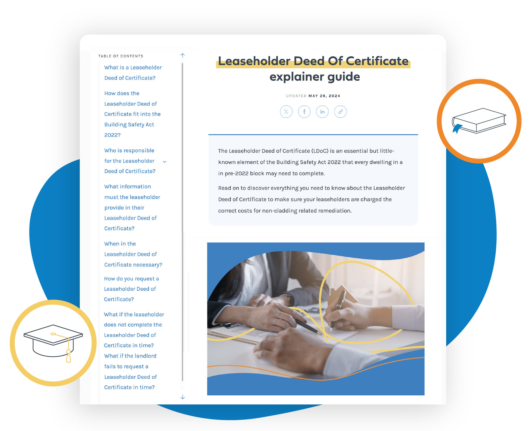 Leaseholder feed of certificate explainer CTA